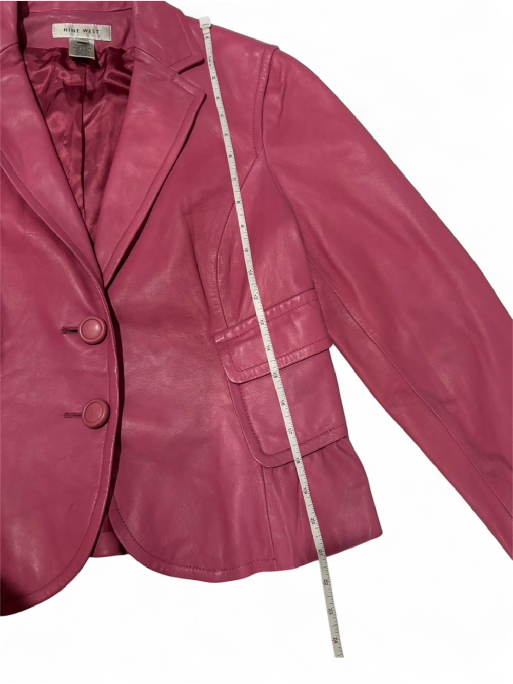 Nine West Pink Genuine Leather Blazer, SZ. L - Picture 9 of 10